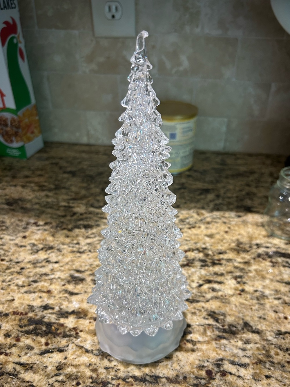Clear LED Crystal Tabletop Christmas Tree - Home Holiday